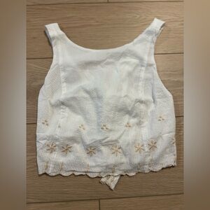 Free people embroidered top size small ivory combo NWT